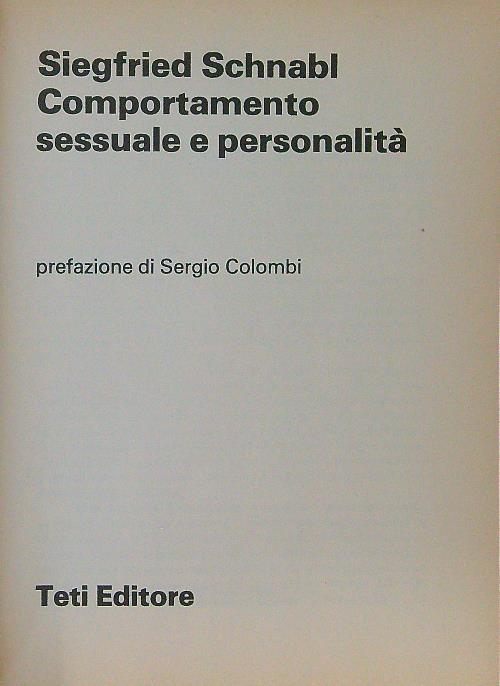 Comportamento sessuale e personalità