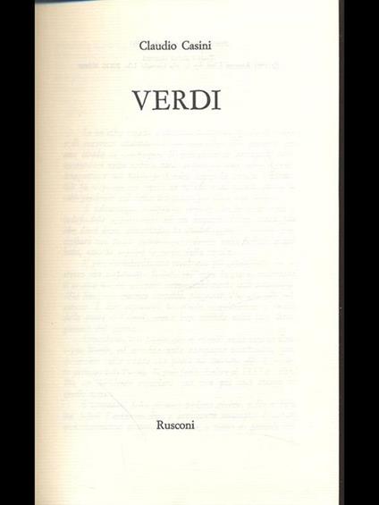 Verdi - Claudio Casini - copertina