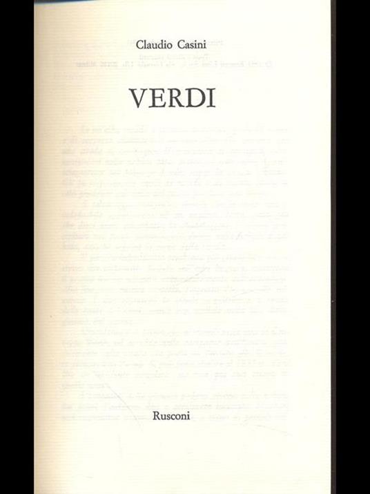 Verdi - Claudio Casini - copertina