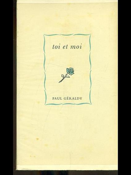 Toi et moi - Paul Géraldy - copertina