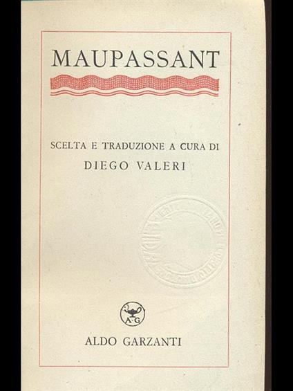 Maupassant - Diego Valeri - copertina