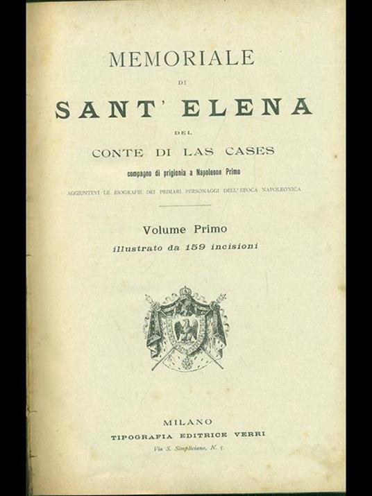 Memoriale di Sant'Elena Vol. 1 - copertina