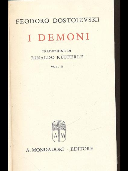 Demoni - vol II - Feodoro Dostoievski - copertina