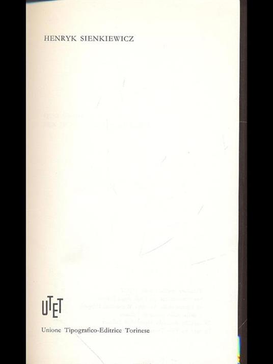 Henryk Sienkiewicz Premio Nobel 1905 - copertina
