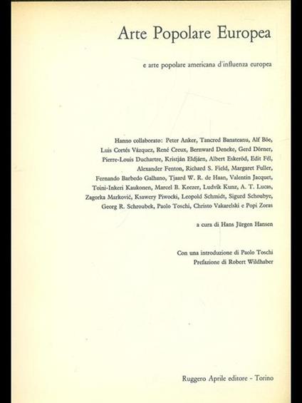 Arte popolare europea - copertina