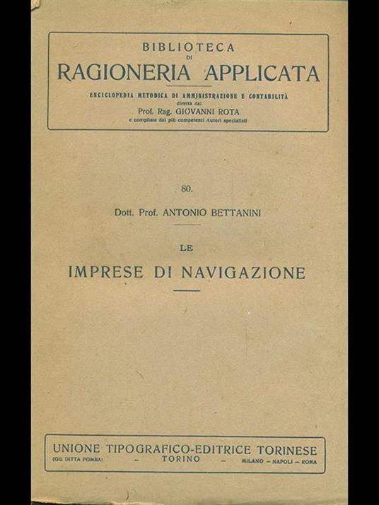 Le imprese di navigazione - Antonio Bettanini - copertina