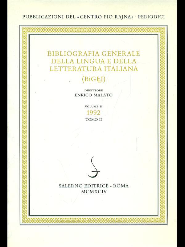 bibliografia generale della lingua e della letteratura italiana vol.2 Tomo II