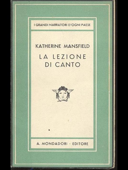 La lezione di canto - Katherine Mansfield - copertina