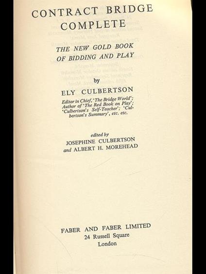 Contract bridge complete - Ely Culbertson - copertina
