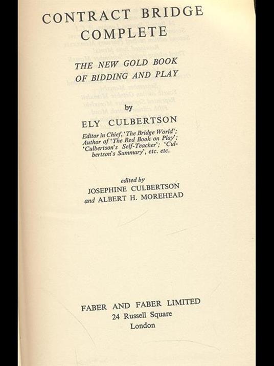 Contract bridge complete - Ely Culbertson - copertina