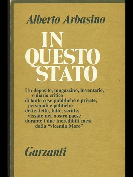 In questo Stato - Alberto Arbasino - copertina