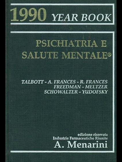 Psichiatria e salute mentale. 1990 year book - copertina