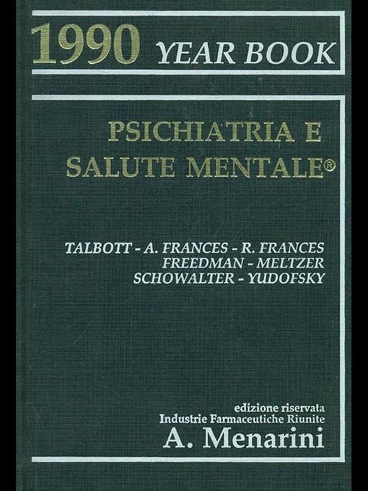 Psichiatria e salute mentale. 1990 year book - copertina