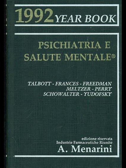 Psichiatria e salute mentale - Year Book 1992 - copertina