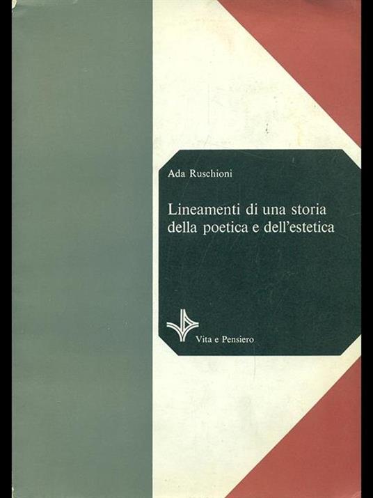 Lineamenti di una storia della peotica e dell'estetica - Ada Ruschioni - copertina