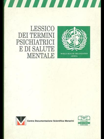 Lessico dei termini psichiatrici e di salute mentale - copertina