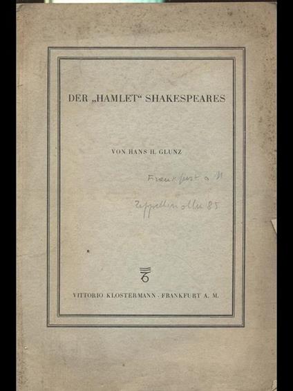 Der Hamlet Shakespeares - copertina