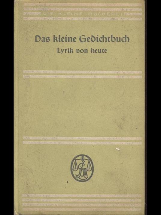 Das Kleine Gedichtbuch - copertina