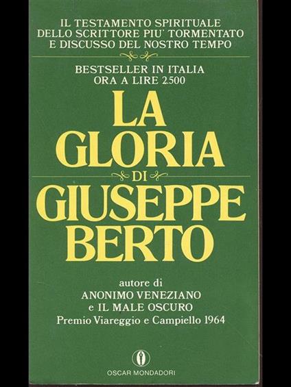 La gloria - Giuseppe Berto - copertina