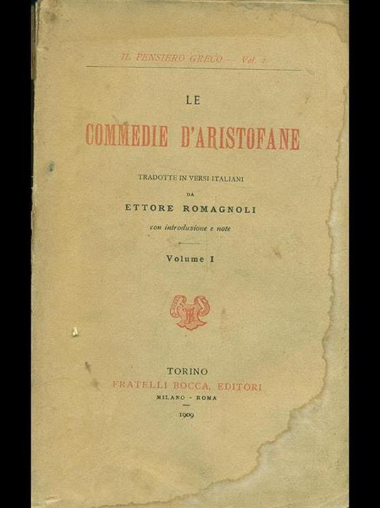 Le commedie d'Aristofane vol. 1 - copertina