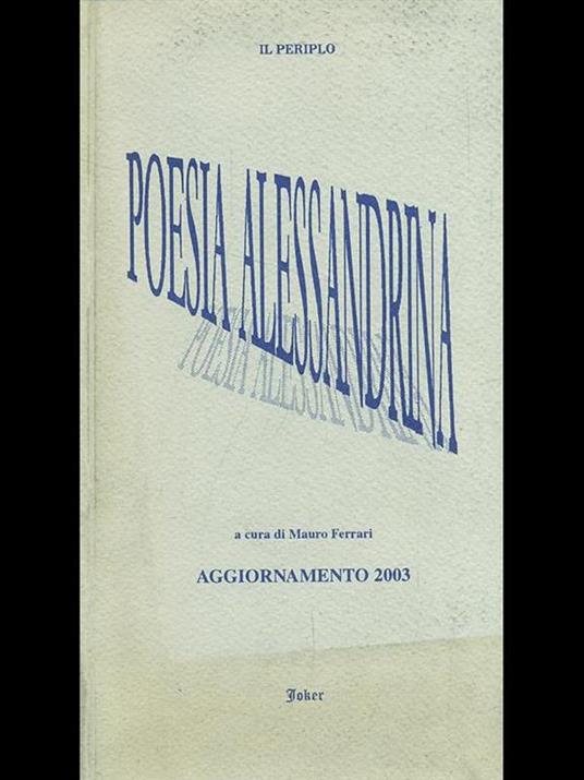 Poesia alessandrina - copertina