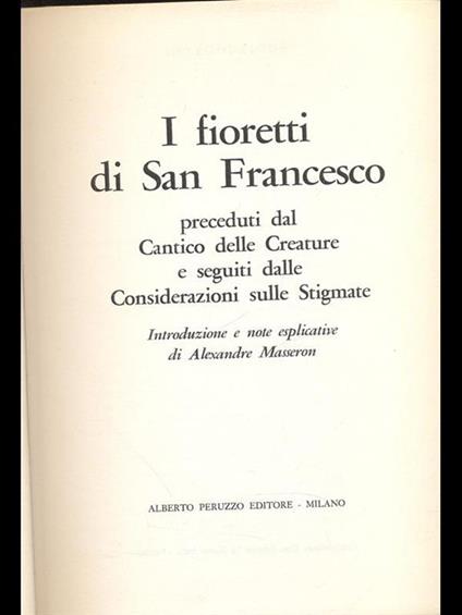 I fioretti di San Francesco - Alexandre Masseron - copertina