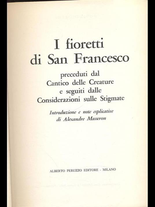 I fioretti di San Francesco - Alexandre Masseron - copertina