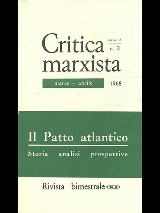 Critica marxista n. 2 / marzo-aprile 1968 - copertina