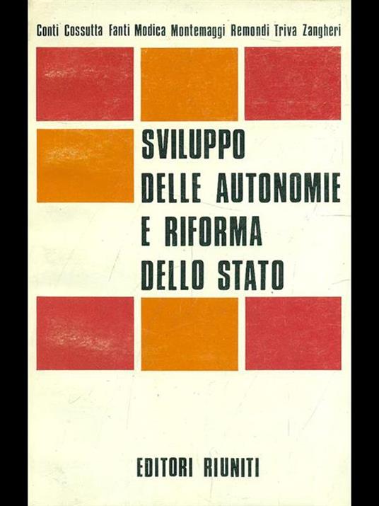 Sviluppo delle autonomie e riforma dello stato - copertina