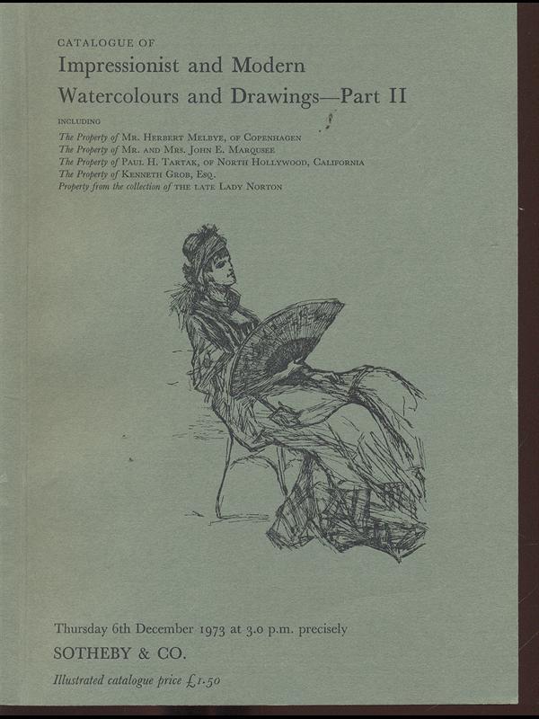 Impressionist and Modern Watercolours and Drawings- Part II Thursday 6th December 1973