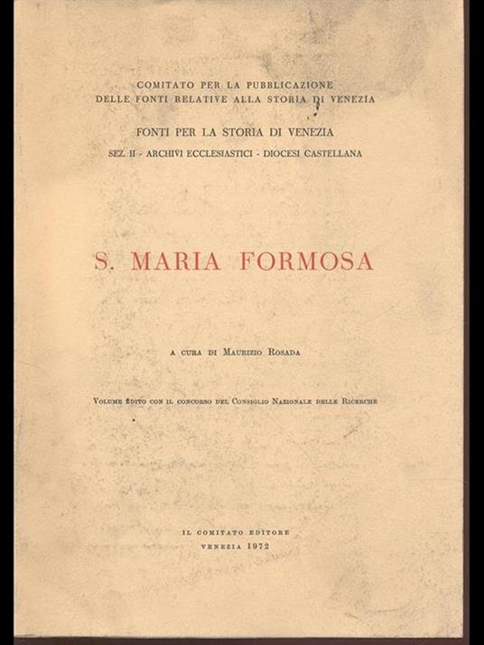 S. Maria Formosa - Maurizio Rosada - copertina