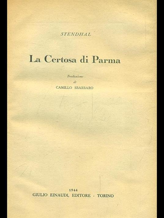 La Certosa di Parma - Stendhal - copertina