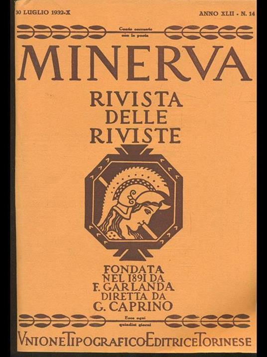 Minerva. Rivista delle riviste n. 14/30 luglio 1932 - copertina