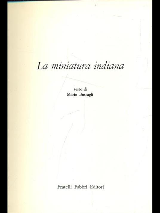 La miniatura indiana - Mario Bussagli - copertina