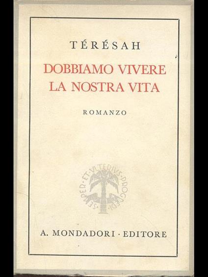 Dobbiamo vivere la nostra vita - Térésah - copertina