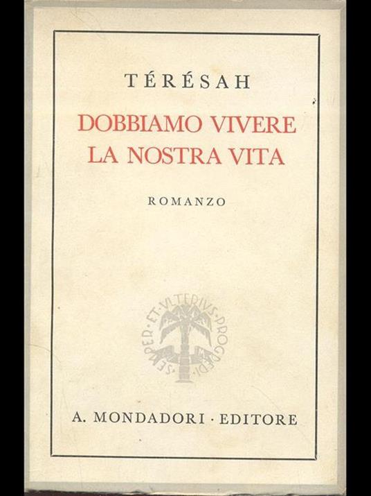 Dobbiamo vivere la nostra vita - Térésah - copertina