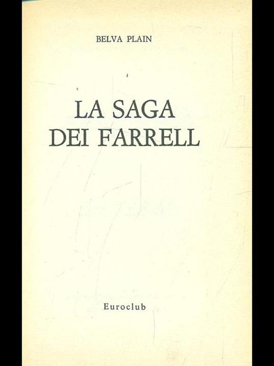 La saga dei Farrell - Belva Plain - copertina