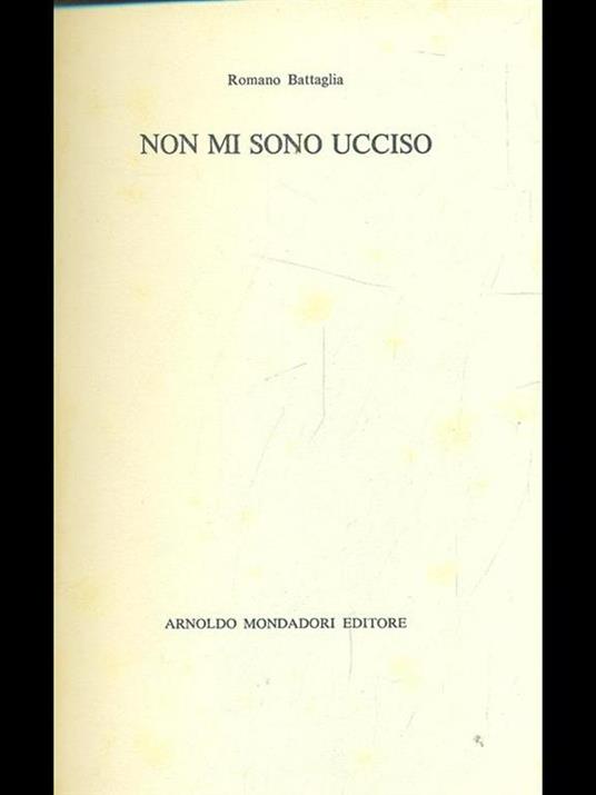 Non mi sono ucciso - Romano Battaglia - copertina
