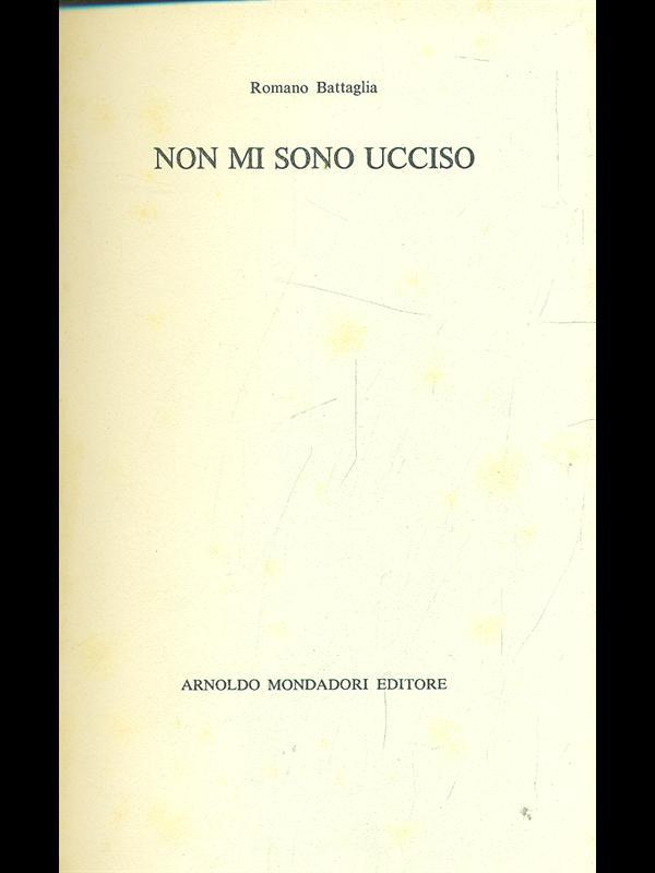 Non mi sono ucciso