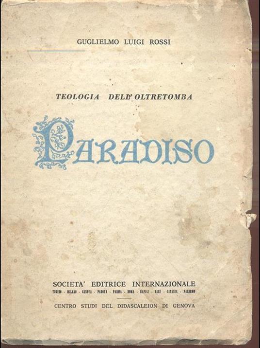 Teologia dell'oltretomba. Paradiso - copertina