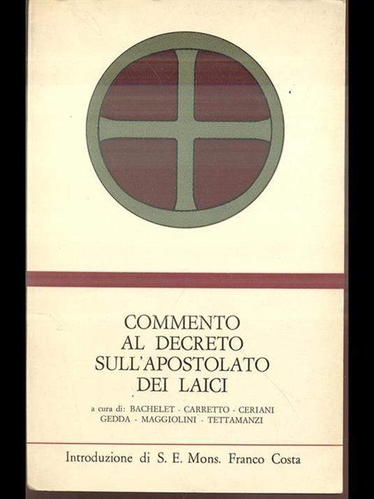 Commento al decreto sull'apostolato dei laici - copertina