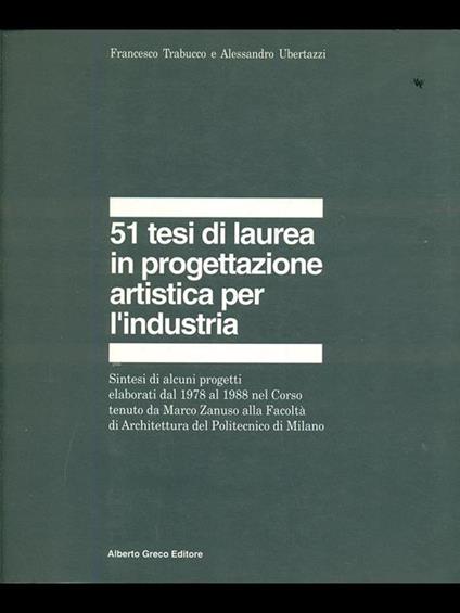 51 tesi di laurea in progettazione artistica per l'industria - copertina
