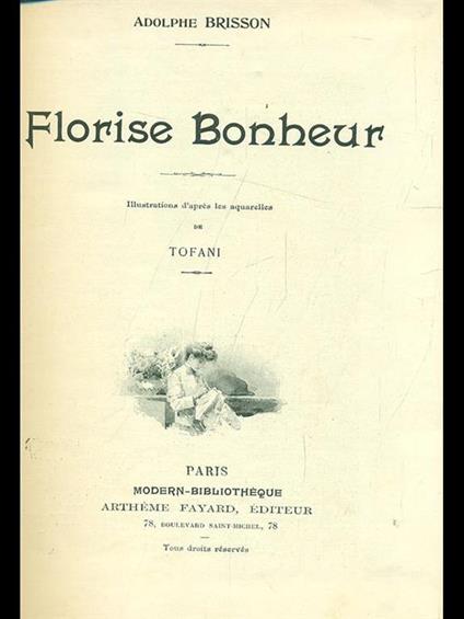 Florise Bonheur - Adolphe Brisson - copertina