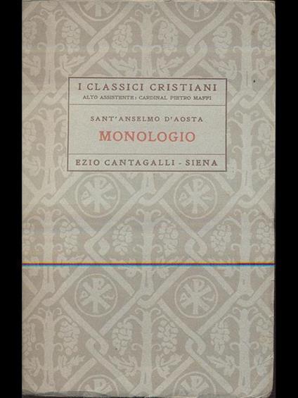 Monologio - Anselmo d'Aosta (sant') - copertina
