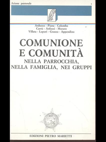 Comunione e comunità - copertina