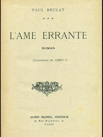 L' ame errante - Paul Brulat - copertina