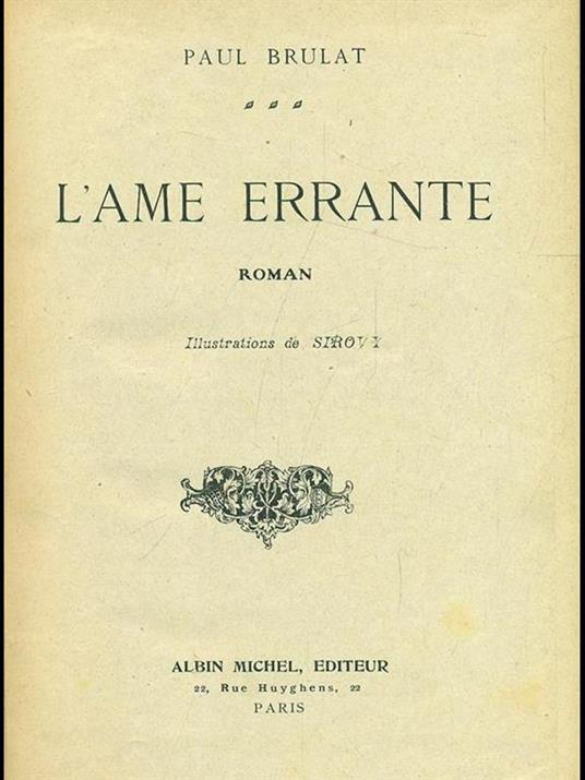 L' ame errante - Paul Brulat - copertina
