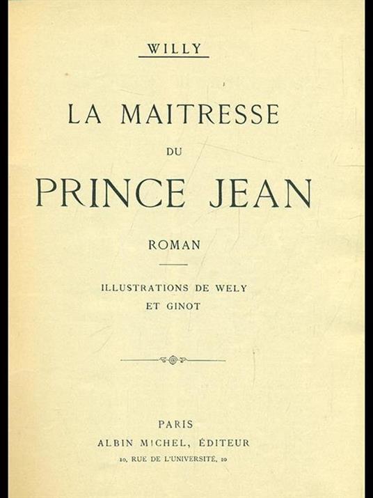 Laq maitresse du prince Jean - Willy - copertina