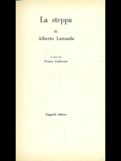 La steppa di Alberto Lattuada - copertina