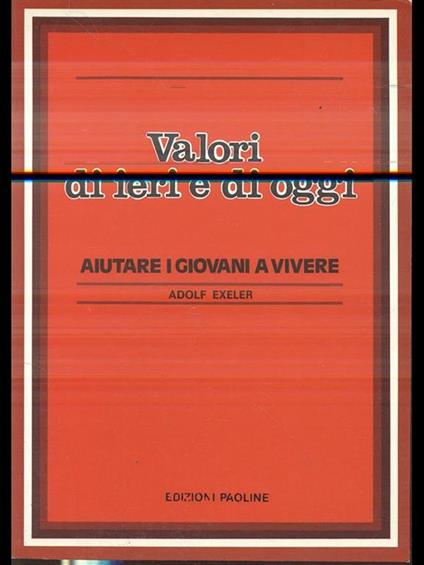 Valori di ieri e di oggi - copertina